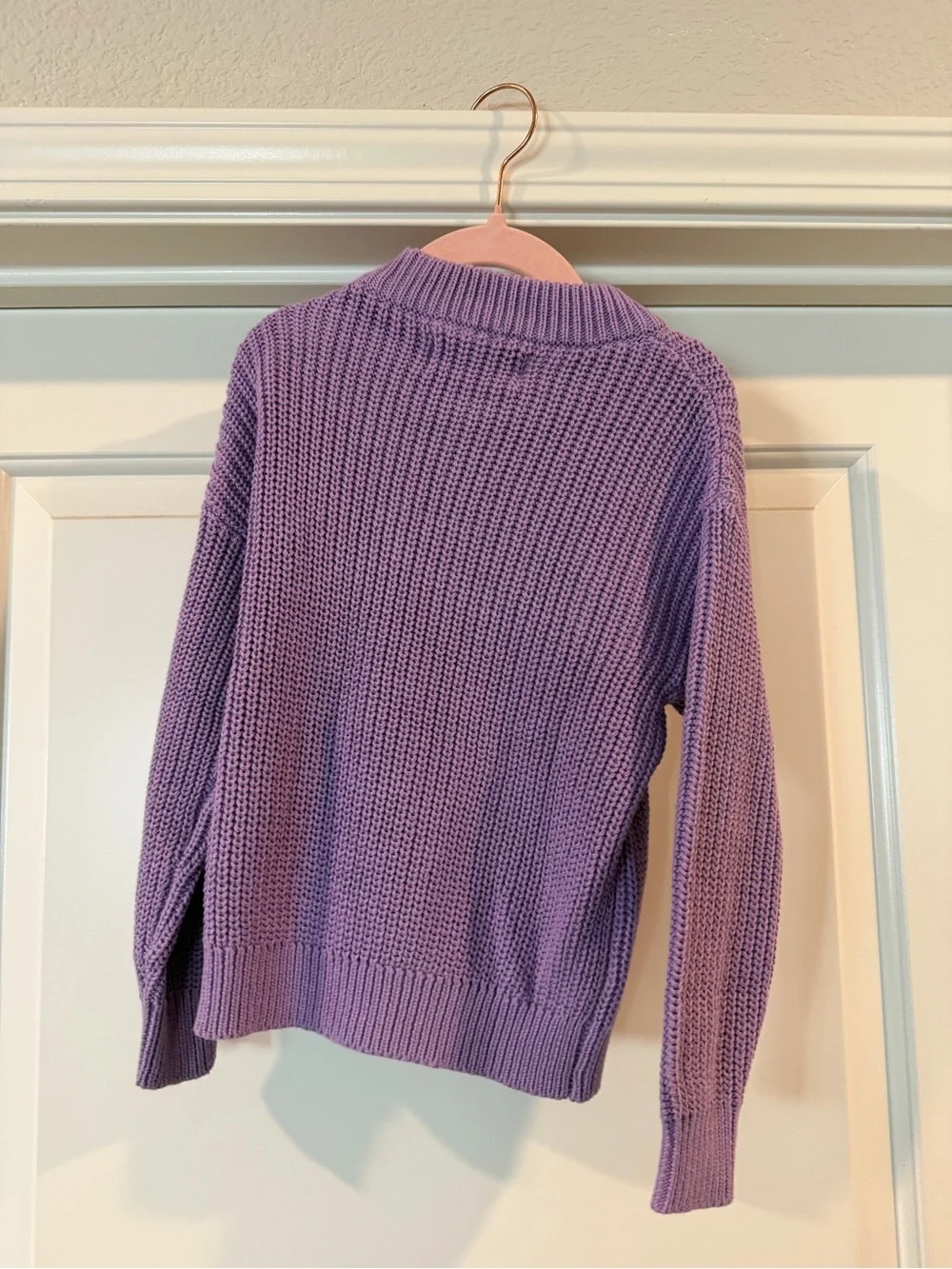 Old Navy Lavender Crewneck Sweater with 'Spooky' Script